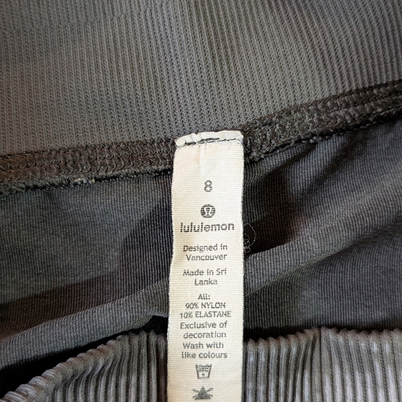 lululemon Abstract Gray White Ankle Leggings Women’s Size 8 Knit Comfort - Picture 5 of 5